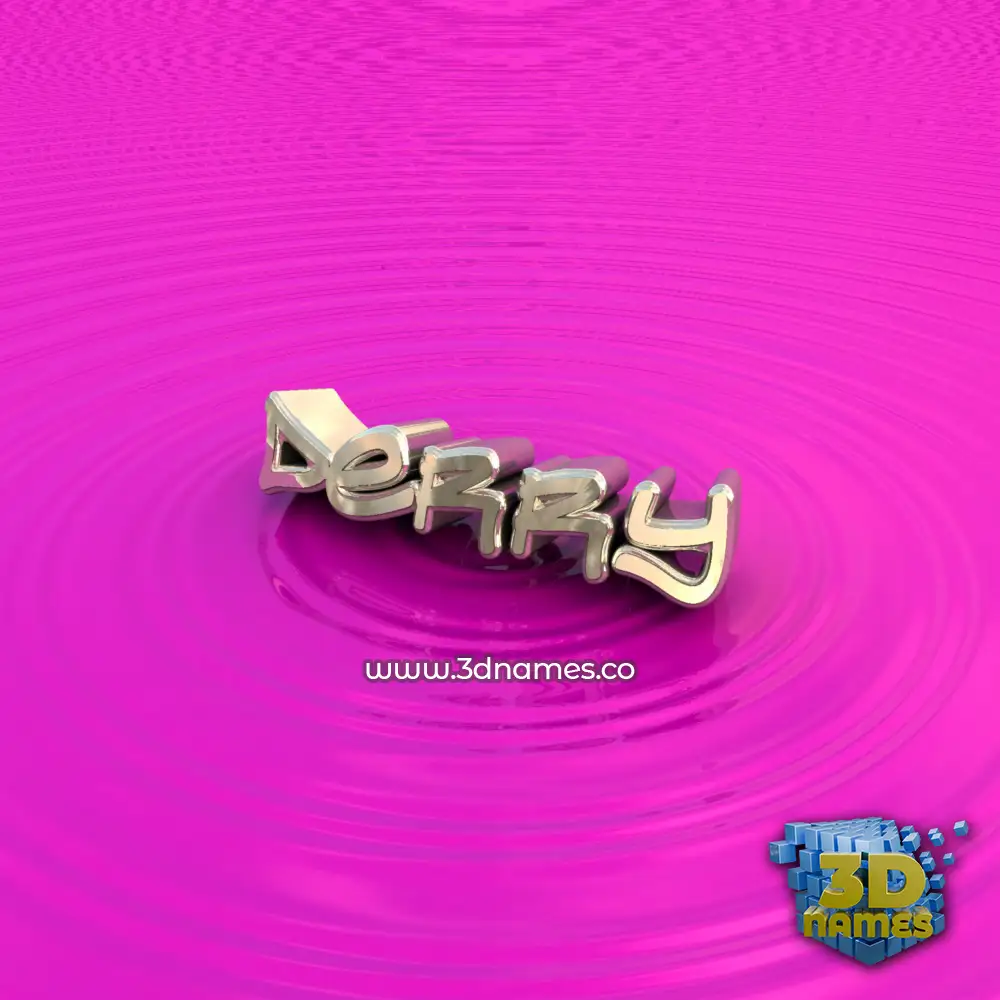 derry in Pink Graffiti style - 3D name wallpaper