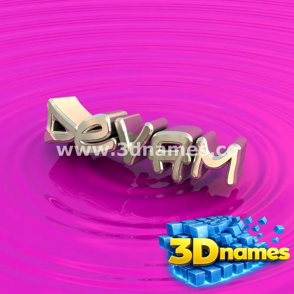 devam in Pink Graffiti style - 3D name wallpaper