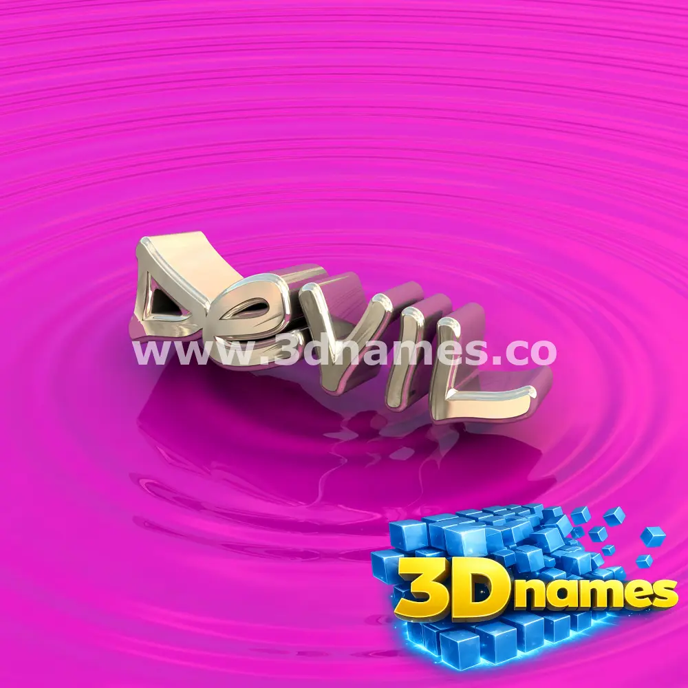 devil in Pink Graffiti style - 3D name wallpaper