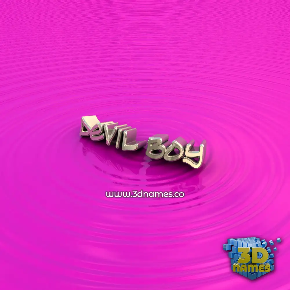 devil boy in Pink Graffiti style - 3D name wallpaper