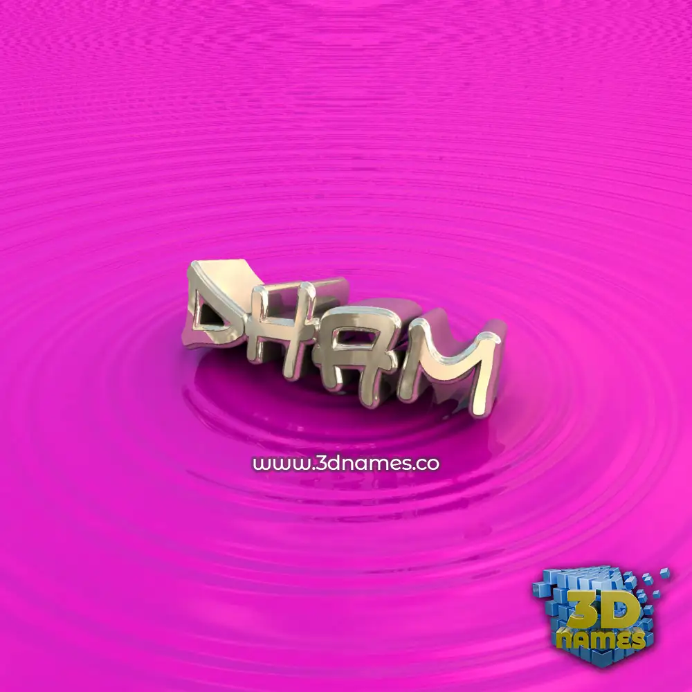 dham in Pink Graffiti style - 3D name wallpaper