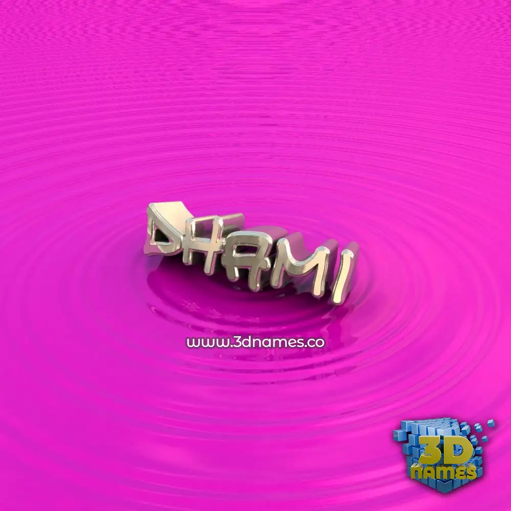 dhami in Pink Graffiti style - 3D name wallpaper