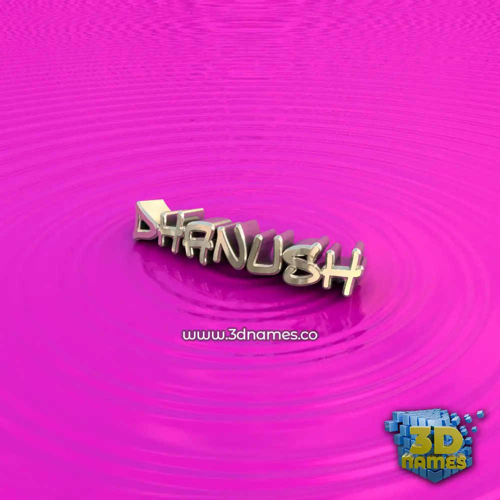dhanush in Pink Graffiti style - 3D name wallpaper