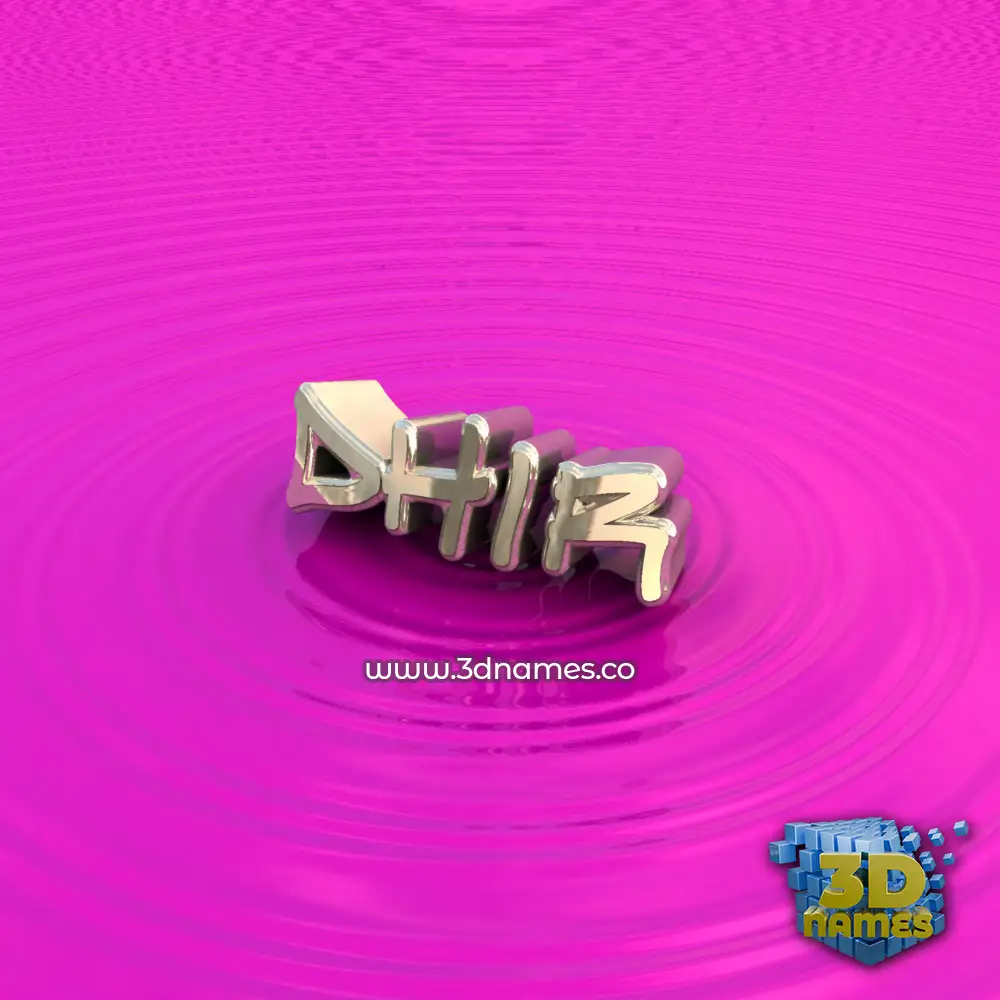 dhir in Pink Graffiti style - 3D name wallpaper
