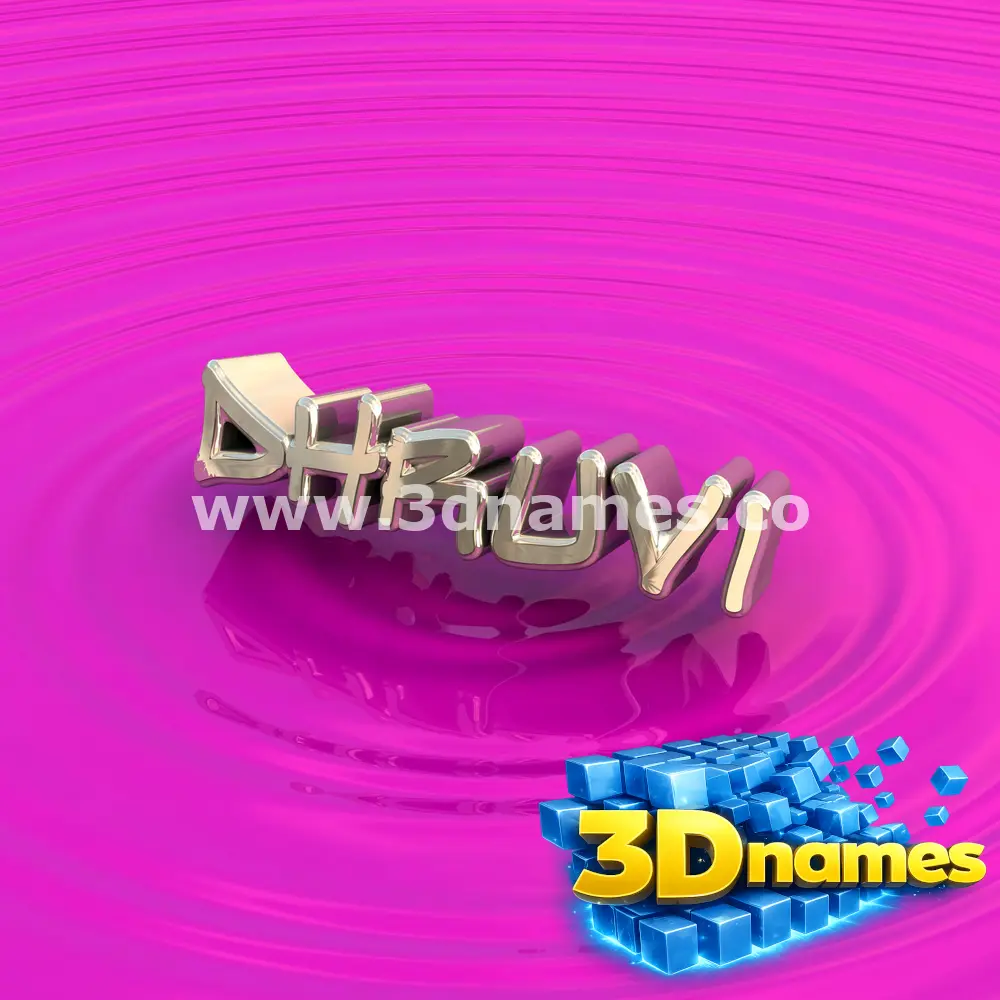 dhruvi in Pink Graffiti style - 3D name wallpaper