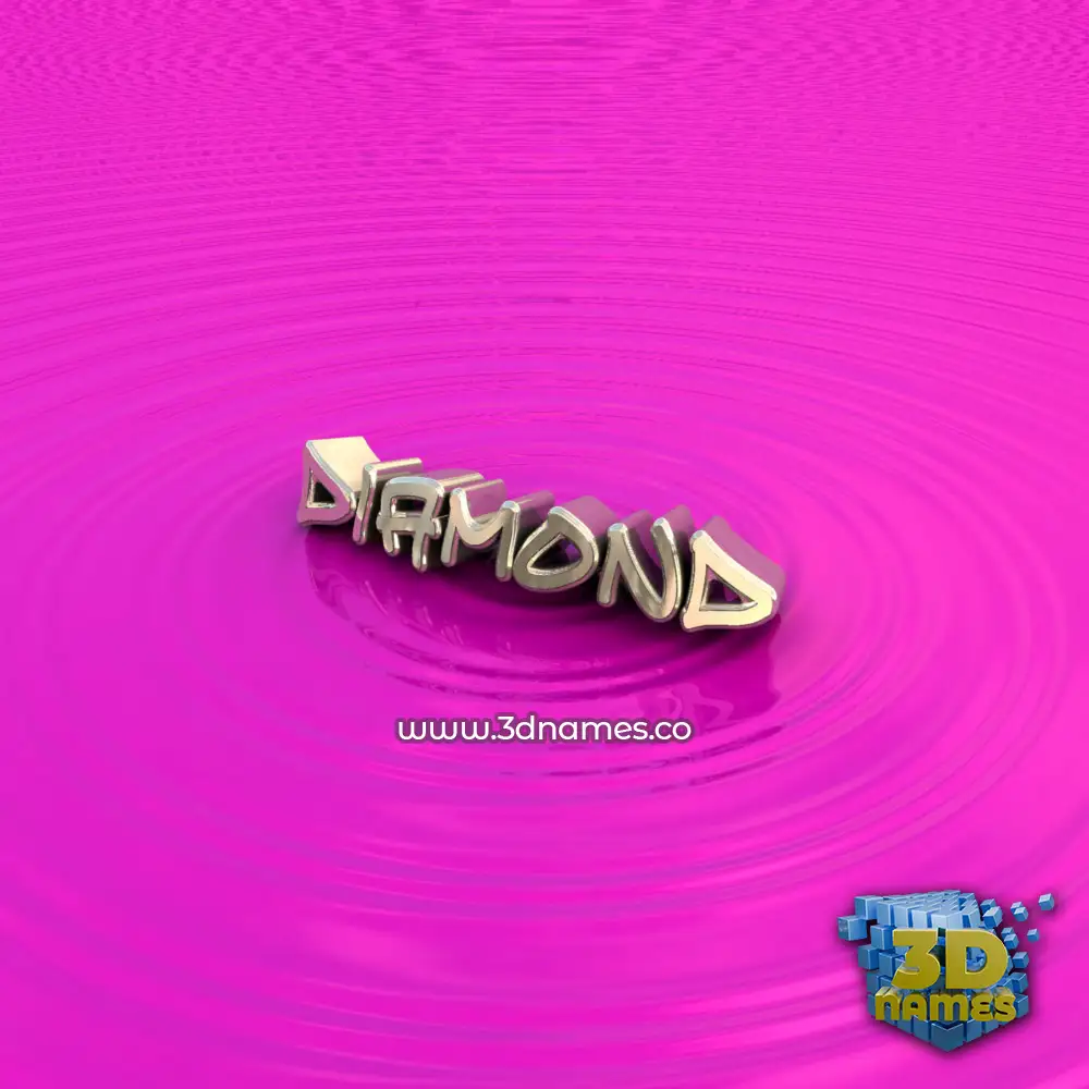 diamond in Pink Graffiti style - 3D name wallpaper
