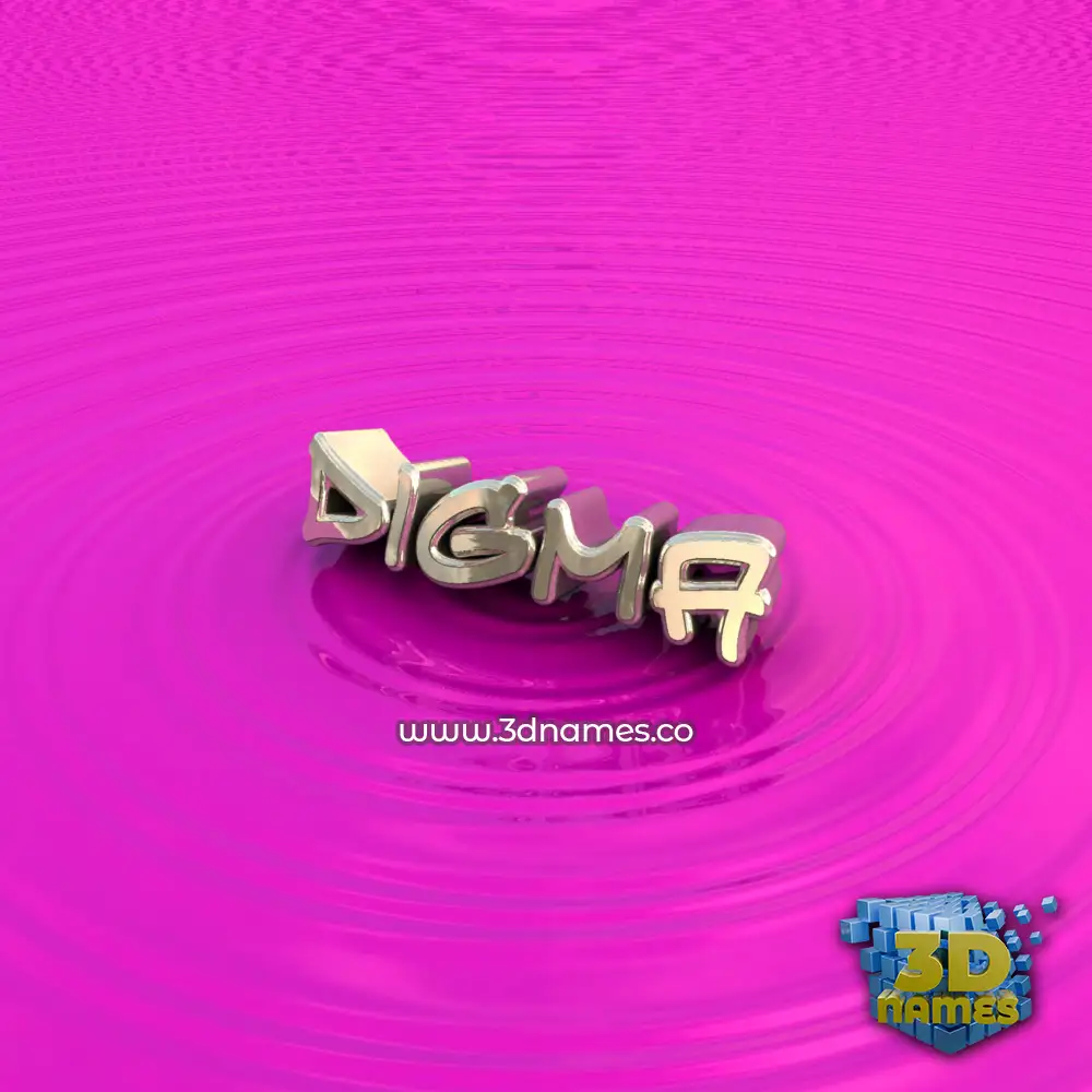 digma in Pink Graffiti style - 3D name wallpaper