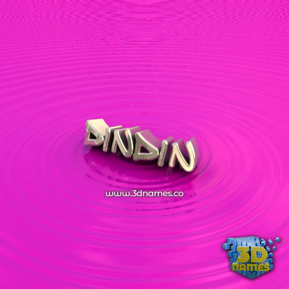 dindin in Pink Graffiti style - 3D name wallpaper
