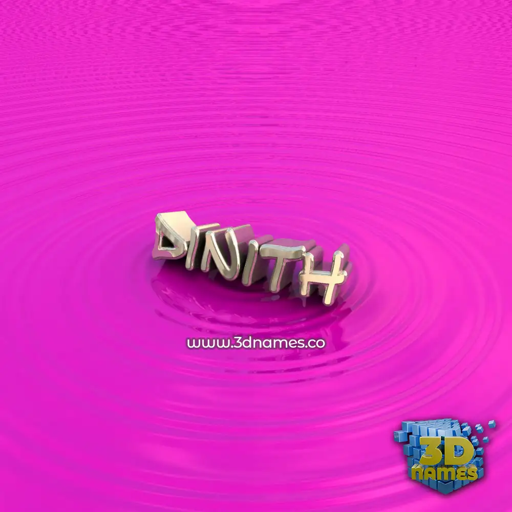 dinith in Pink Graffiti style - 3D name wallpaper
