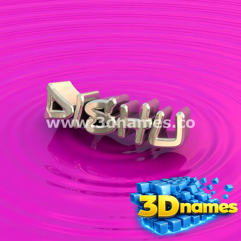 dishu in Pink Graffiti style - 3D name wallpaper