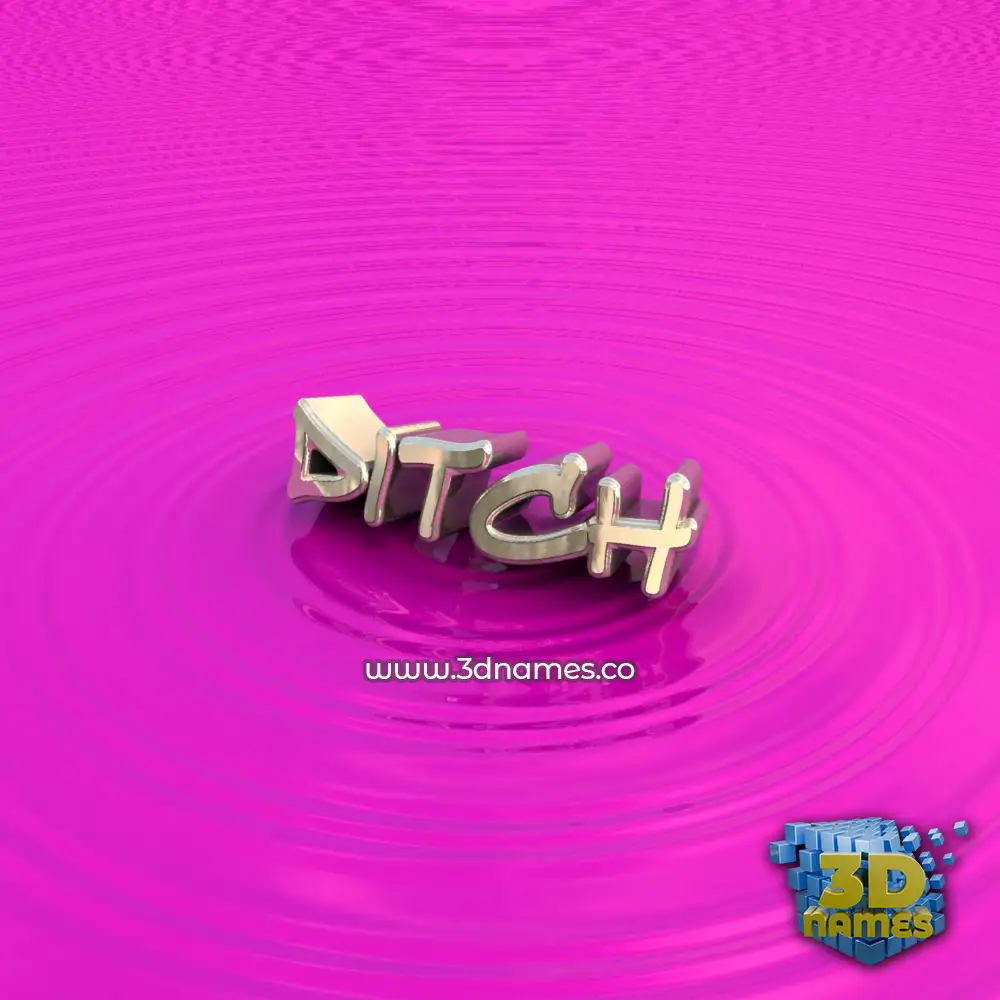 ditch in Pink Graffiti style - 3D name wallpaper