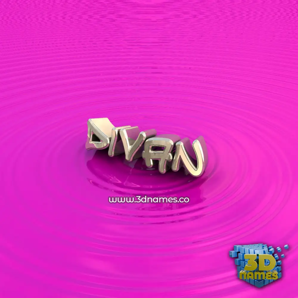 divan in Pink Graffiti style - 3D name wallpaper