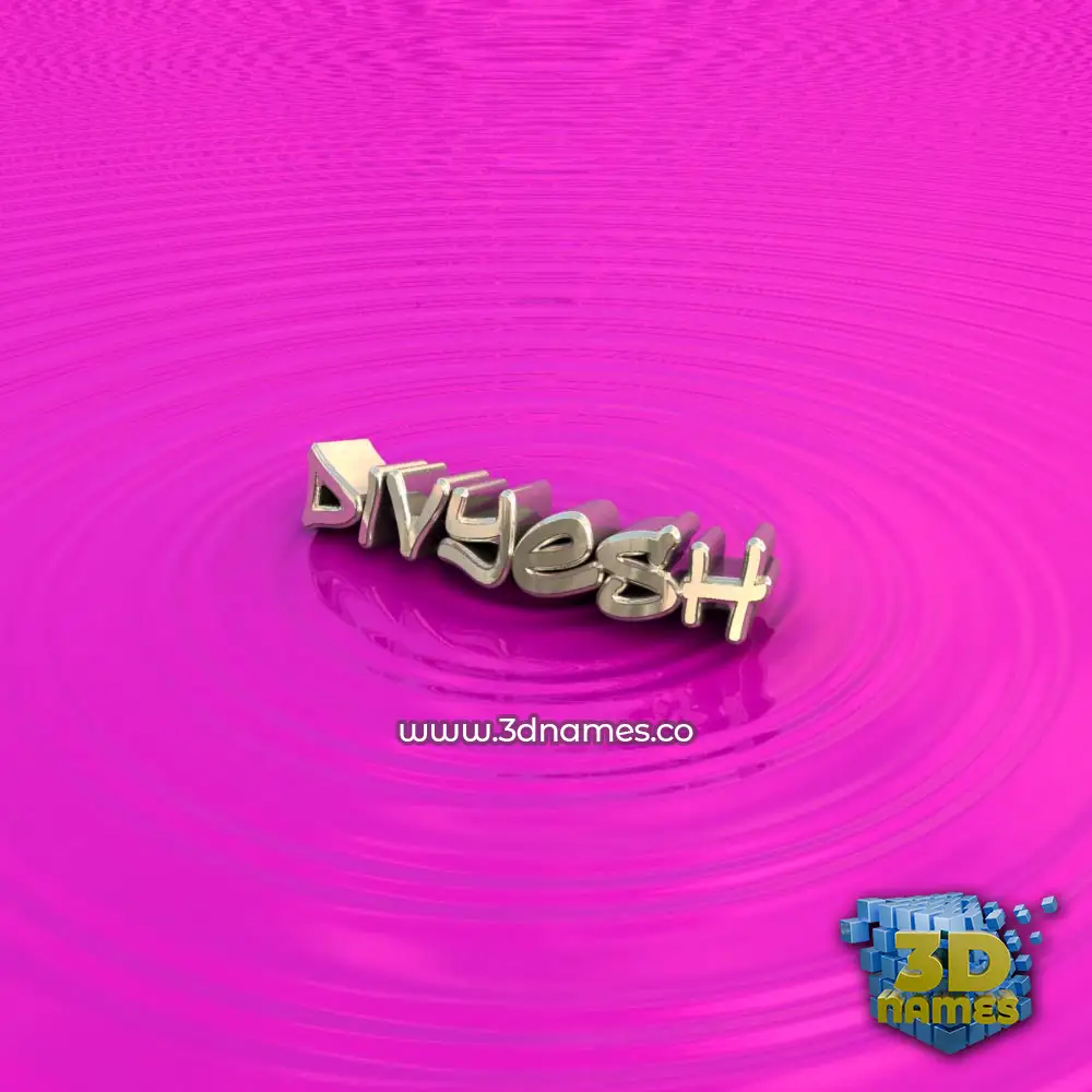 divyesh in Pink Graffiti style - 3D name wallpaper