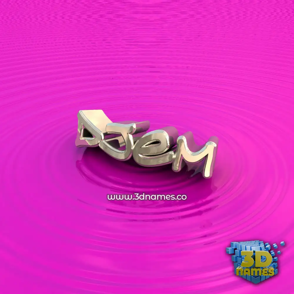 djem in Pink Graffiti style - 3D name wallpaper