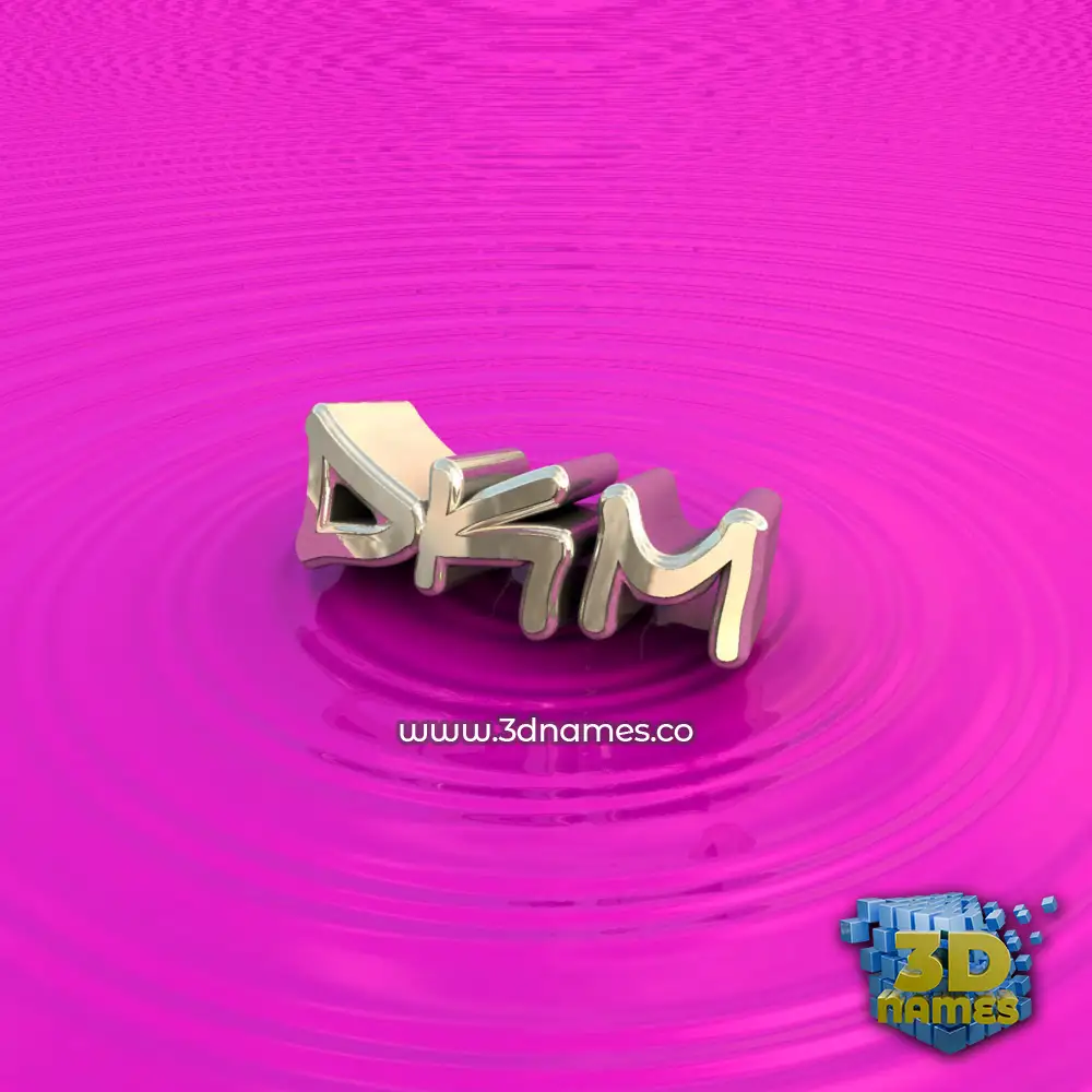 dkm in Pink Graffiti style - 3D name wallpaper