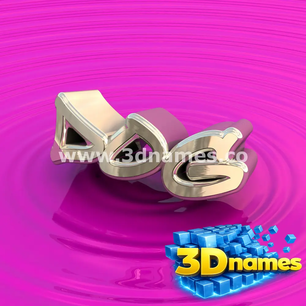 dog in Pink Graffiti style - 3D name wallpaper