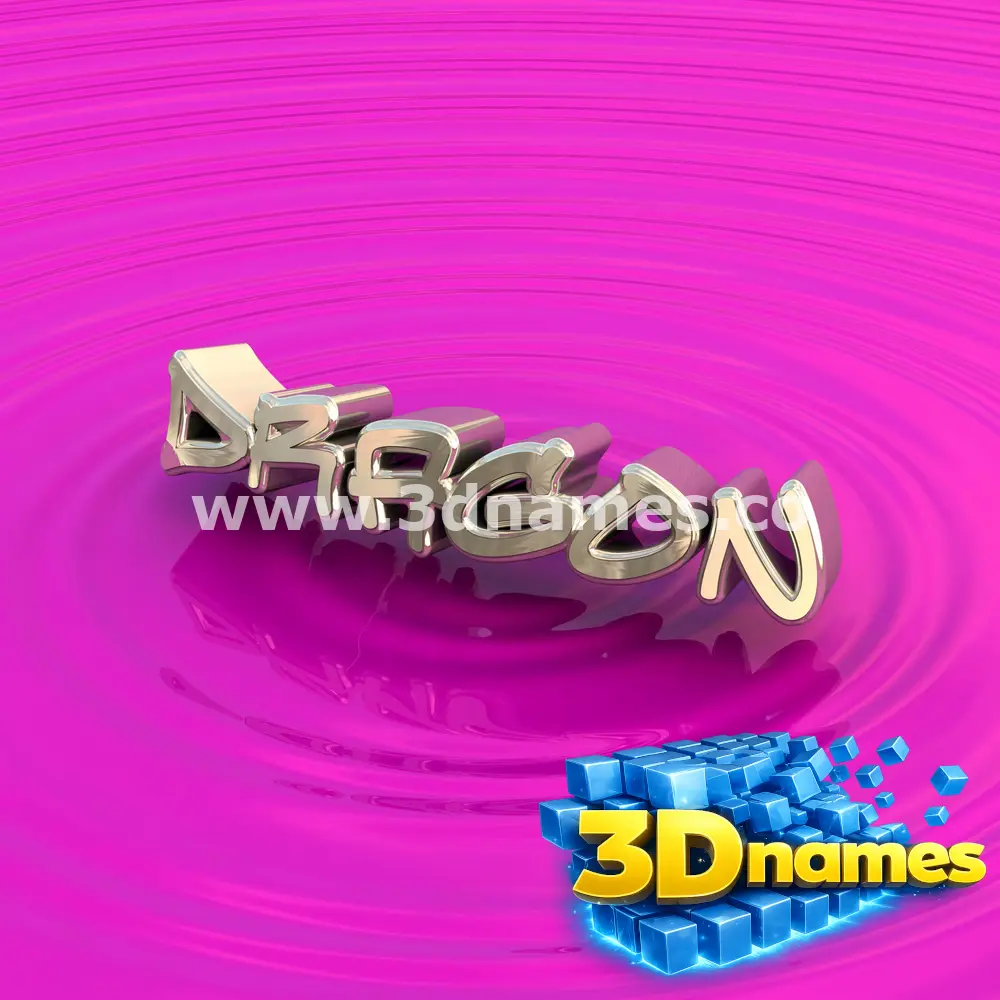 dragon in Pink Graffiti style - 3D name wallpaper