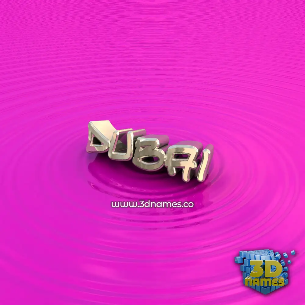 dubai in Pink Graffiti style - 3D name wallpaper