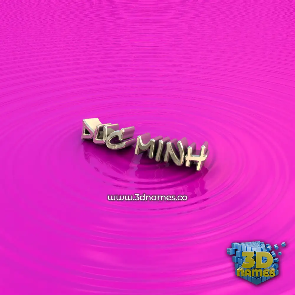 duc minh in Pink Graffiti style - 3D name wallpaper