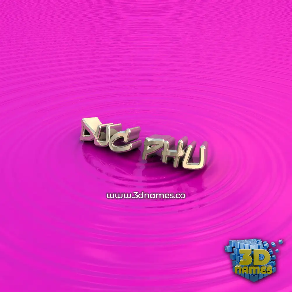 duc phu in Pink Graffiti style - 3D name wallpaper