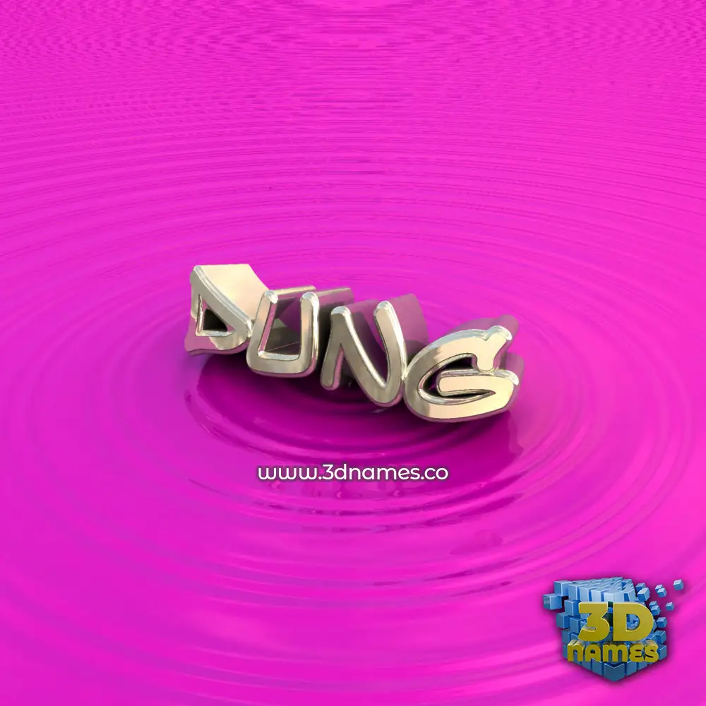 dung in Pink Graffiti style - 3D name wallpaper