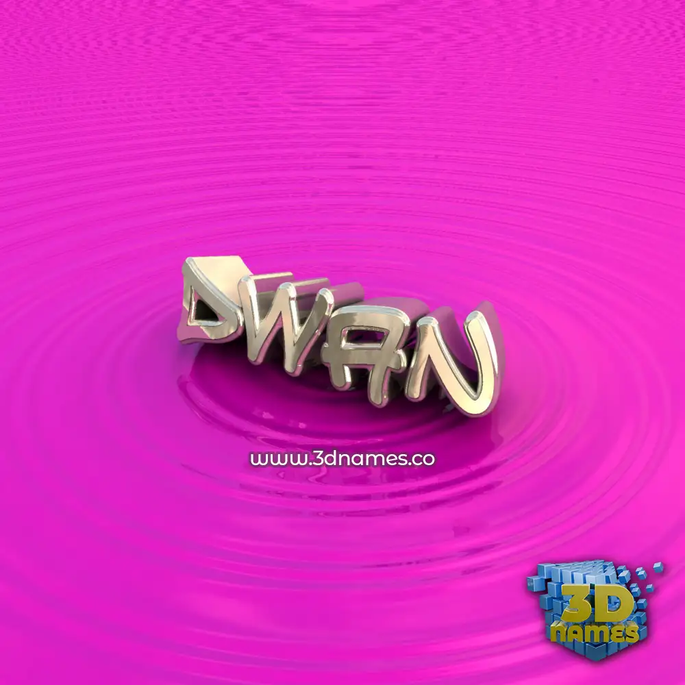 dwan in Pink Graffiti style - 3D name wallpaper