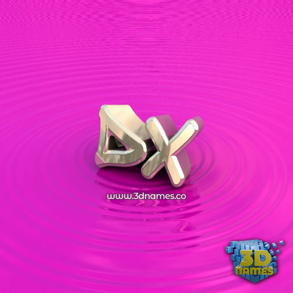 dx in Pink Graffiti style - 3D name wallpaper
