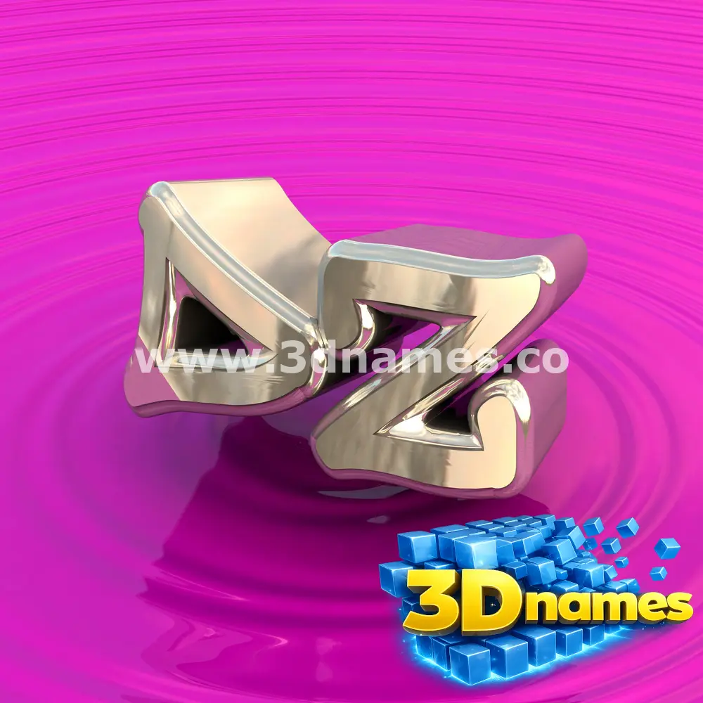 dz in Pink Graffiti style - 3D name wallpaper