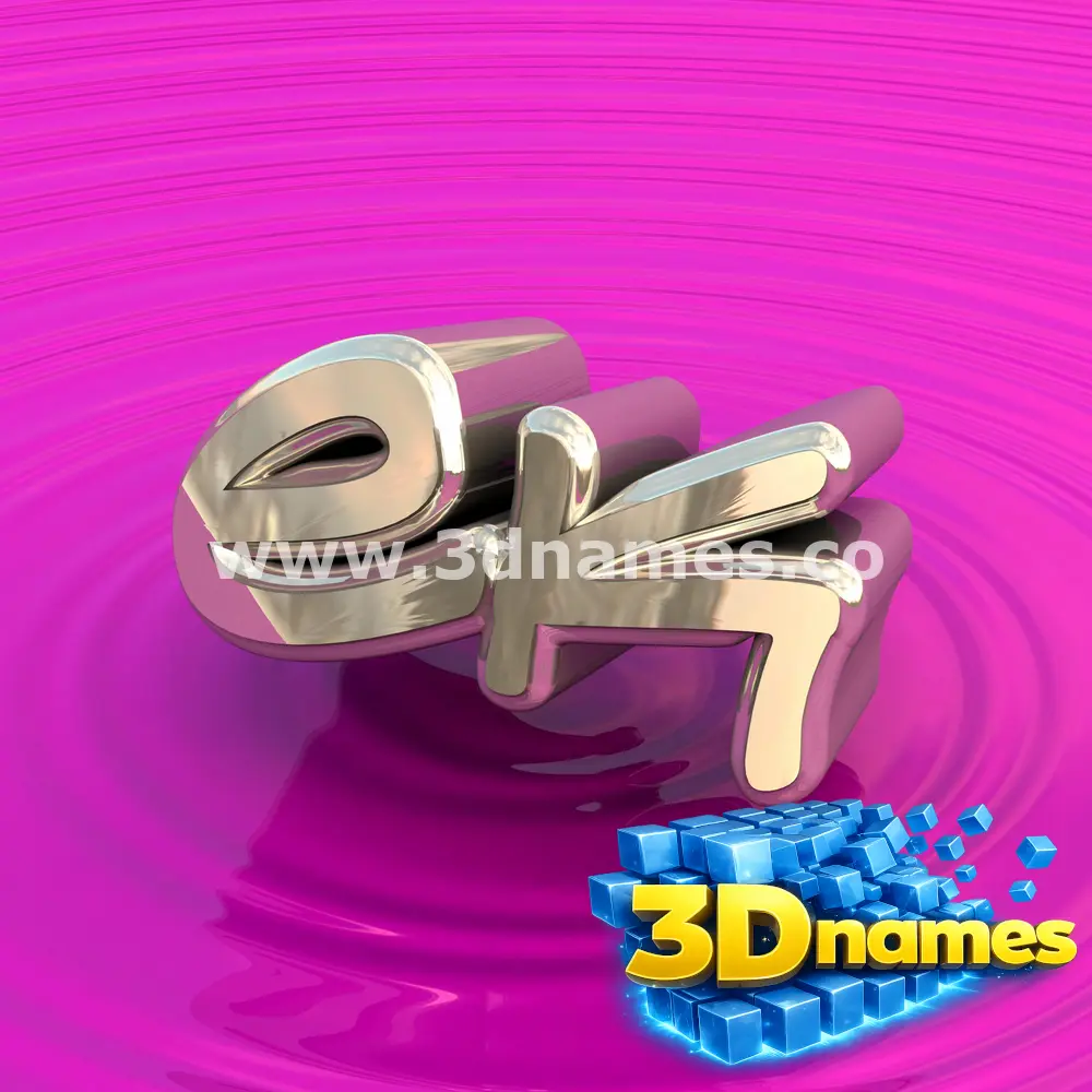 ek in Pink Graffiti style - 3D name wallpaper