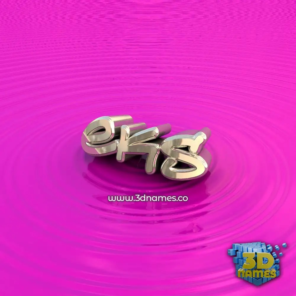 eks in Pink Graffiti style - 3D name wallpaper