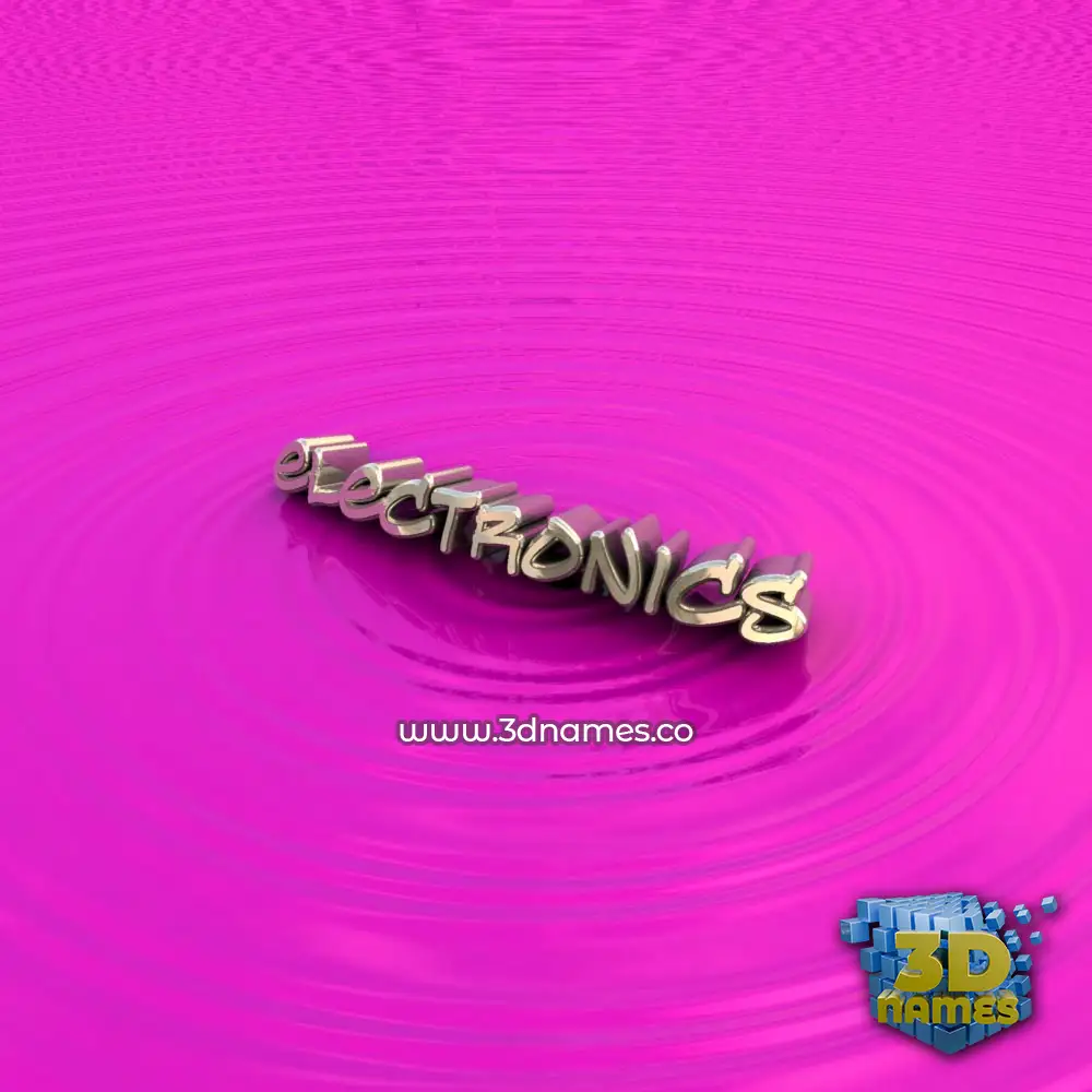 electronics in Pink Graffiti style - 3D name wallpaper