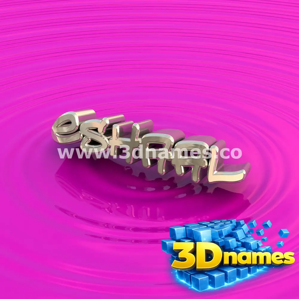 eshaal in Pink Graffiti style - 3D name wallpaper