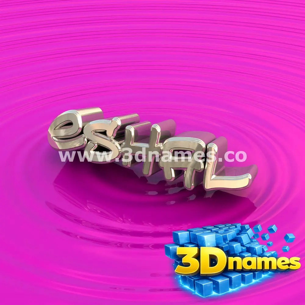 eshal in Pink Graffiti style - 3D name wallpaper