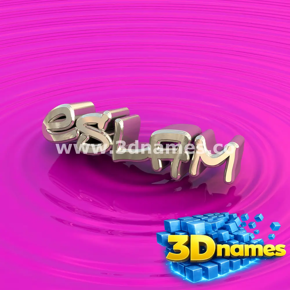 eslam in Pink Graffiti style - 3D name wallpaper