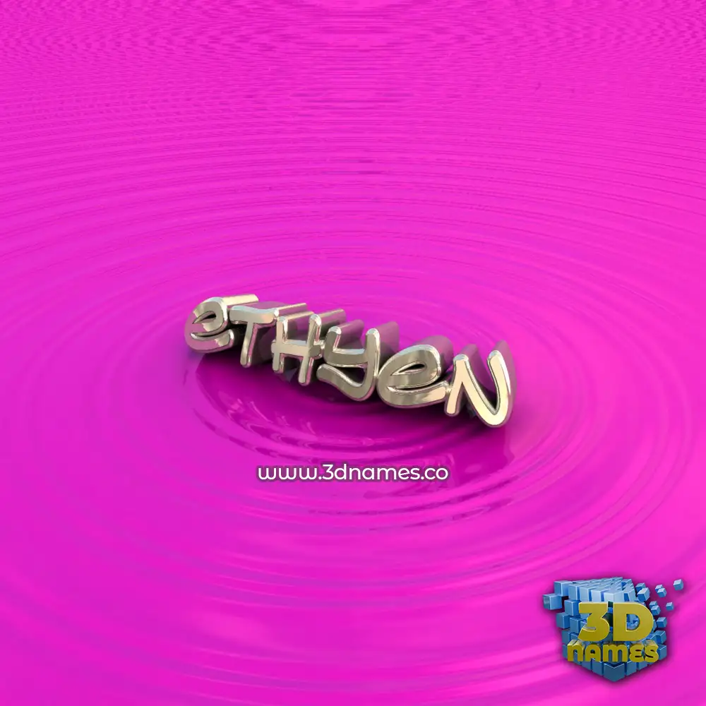 ethyen in Pink Graffiti style - 3D name wallpaper