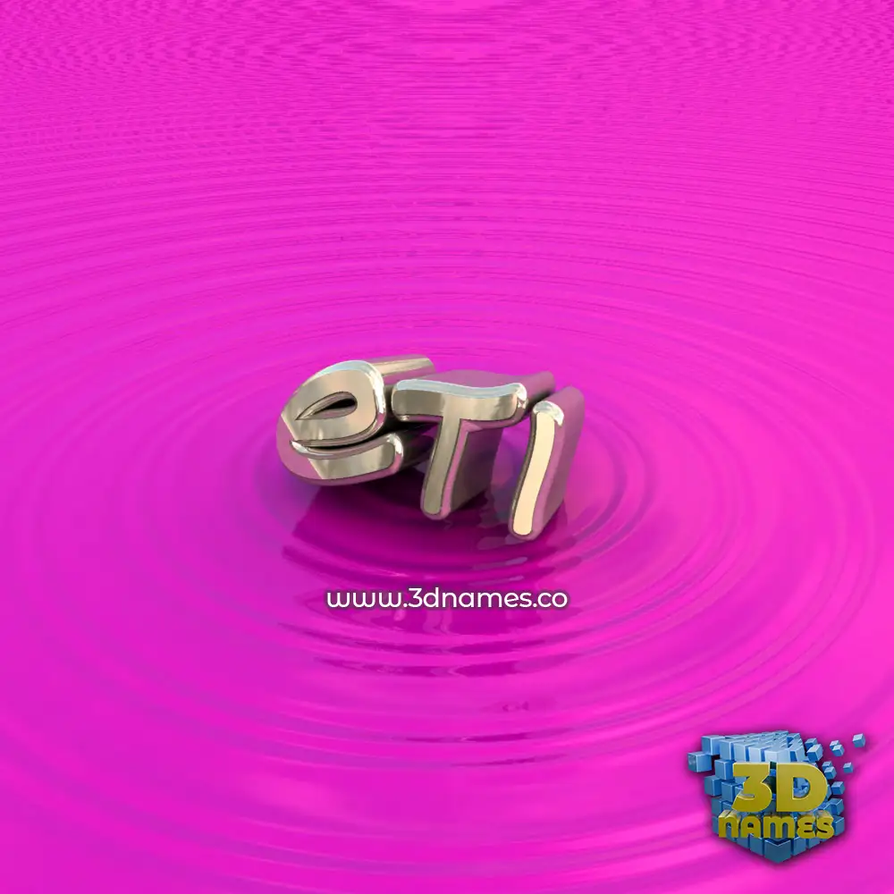 eti in Pink Graffiti style - 3D name wallpaper