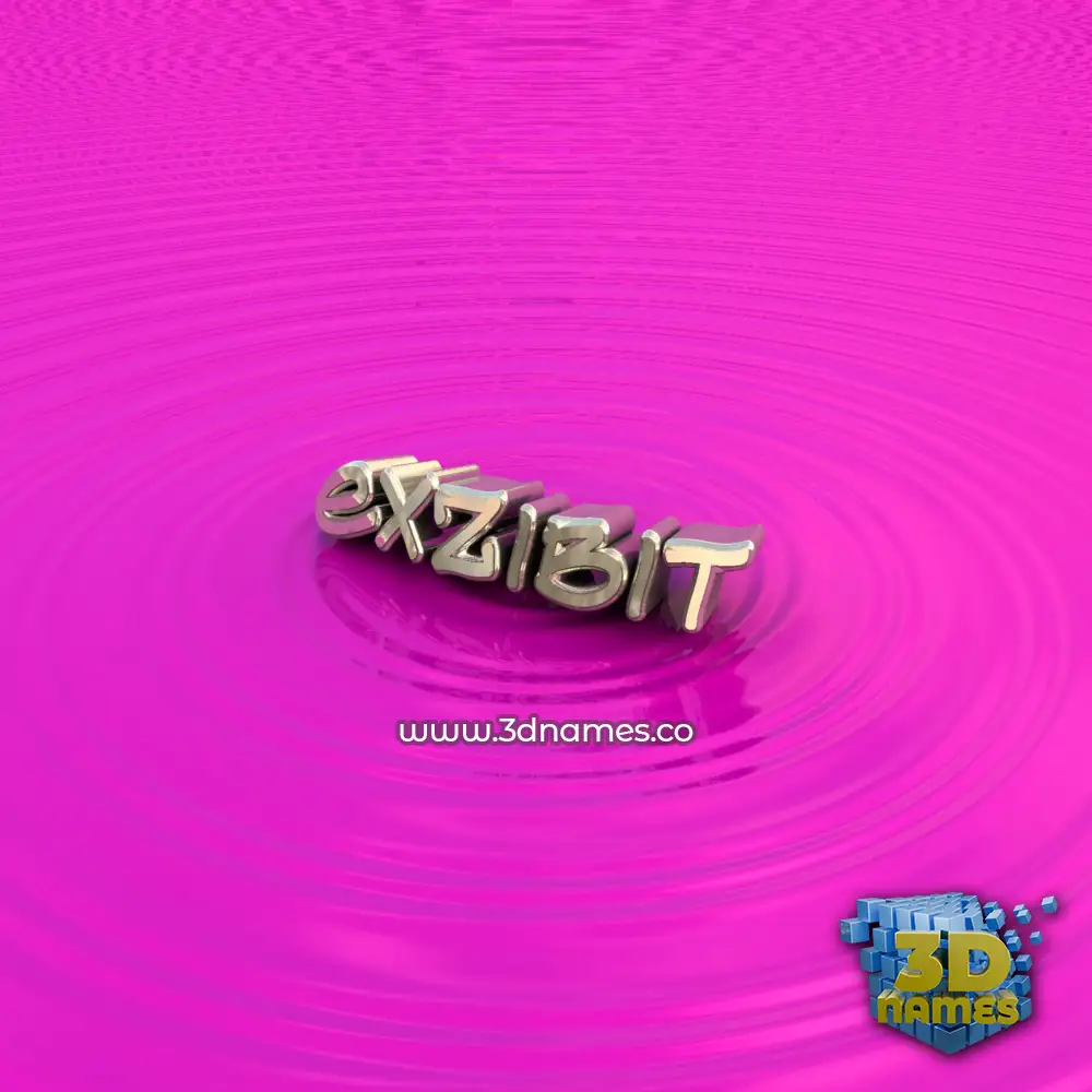 exzibit in Pink Graffiti style - 3D name wallpaper