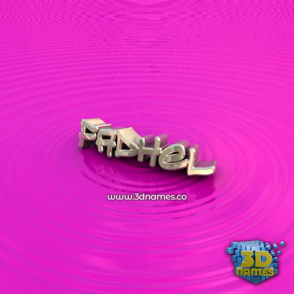 fadhel in Pink Graffiti style - 3D name wallpaper
