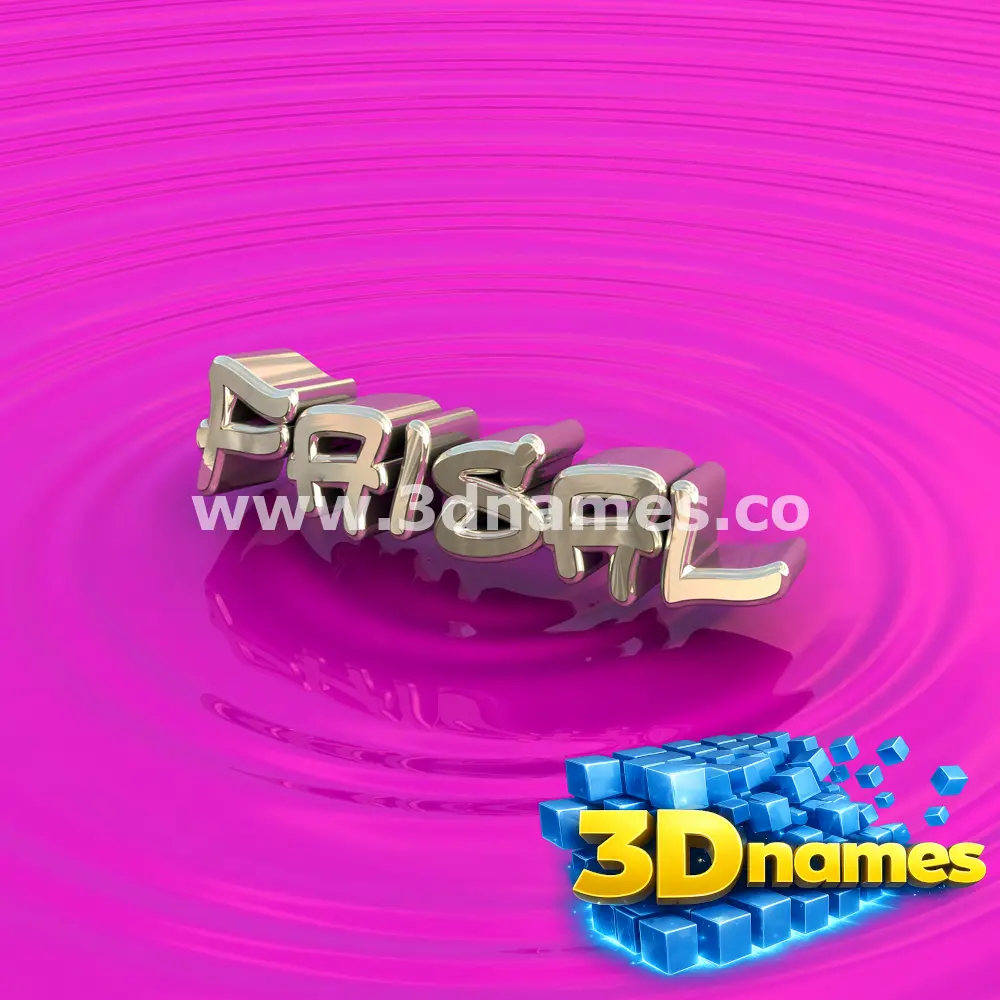 faisal in Pink Graffiti style - 3D name wallpaper