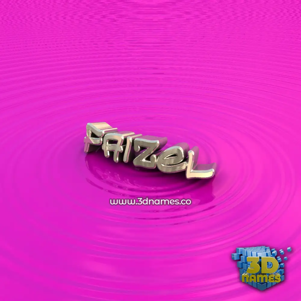 faizel in Pink Graffiti style - 3D name wallpaper