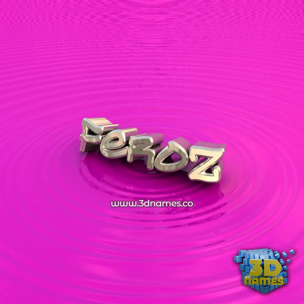 feroz in Pink Graffiti style - 3D name wallpaper