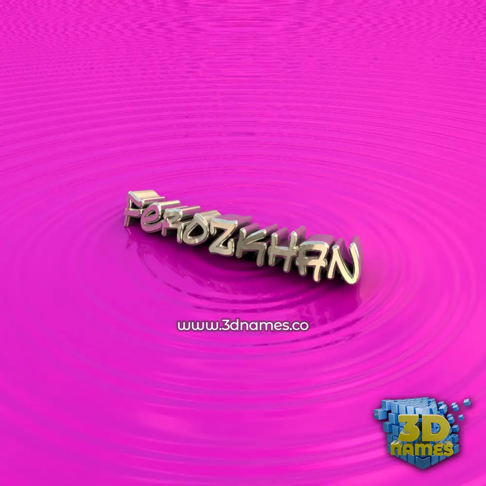 ferozkhan in Pink Graffiti style - 3D name wallpaper