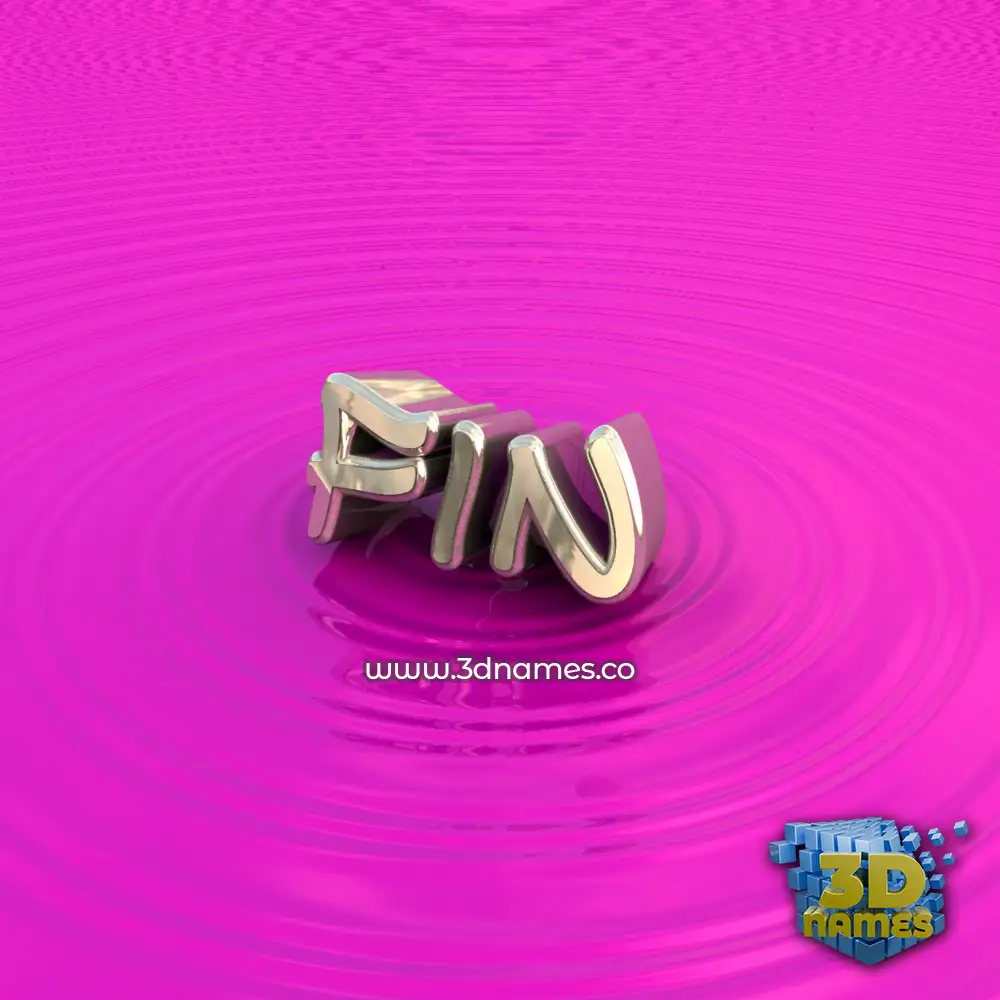 fin in Pink Graffiti style - 3D name wallpaper