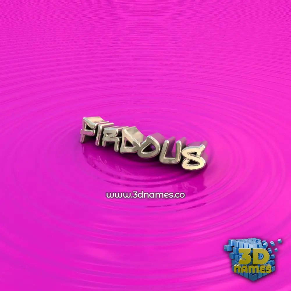 firdous in Pink Graffiti style - 3D name wallpaper