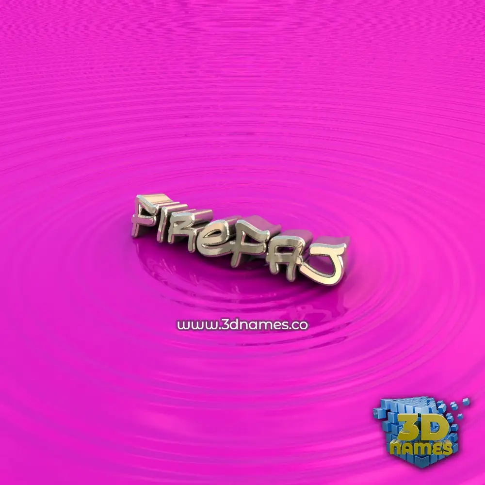 firefaj in Pink Graffiti style - 3D name wallpaper