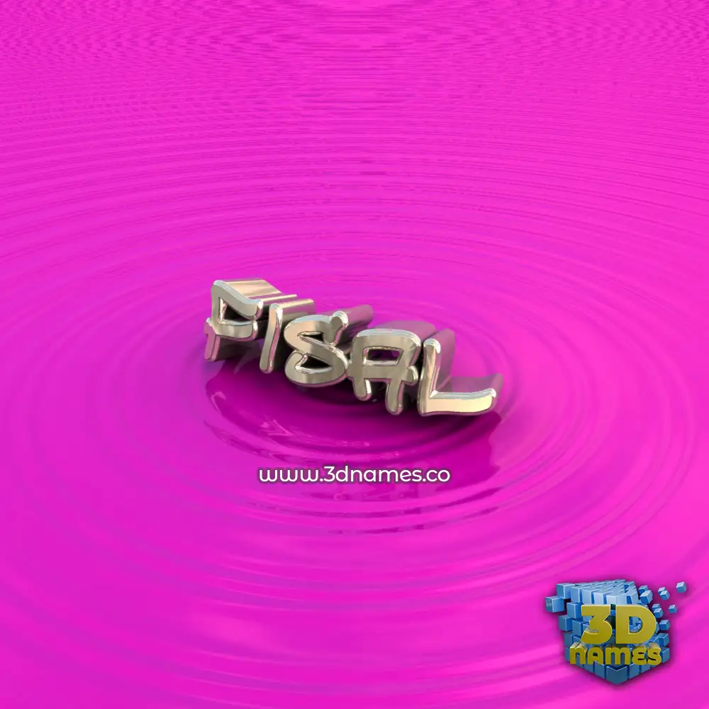 fisal in Pink Graffiti style - 3D name wallpaper