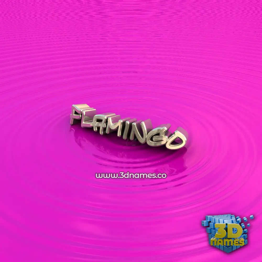 flamingo in Pink Graffiti style - 3D name wallpaper