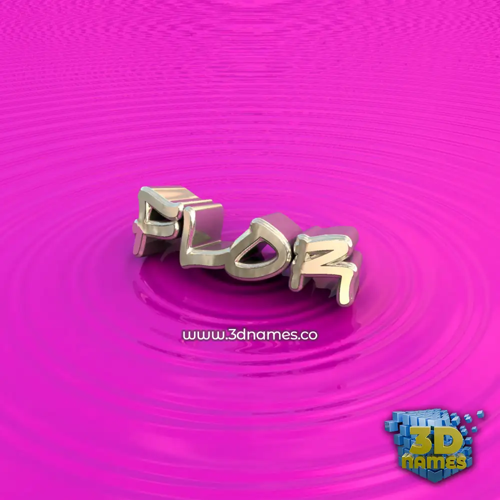 flor in Pink Graffiti style - 3D name wallpaper