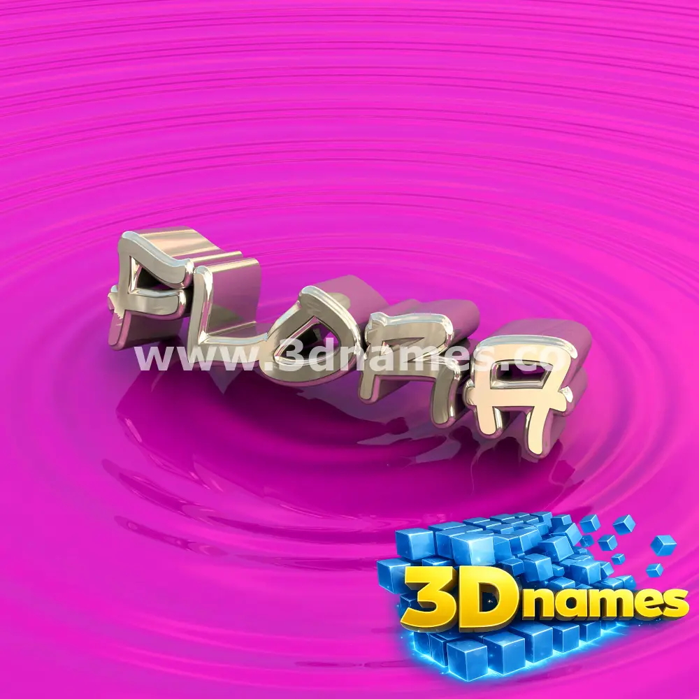 flora in Pink Graffiti style - 3D name wallpaper