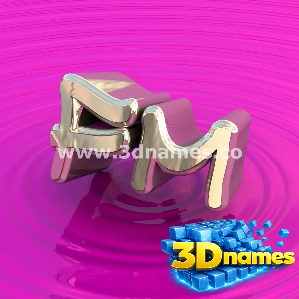 fm in Pink Graffiti style - 3D name wallpaper